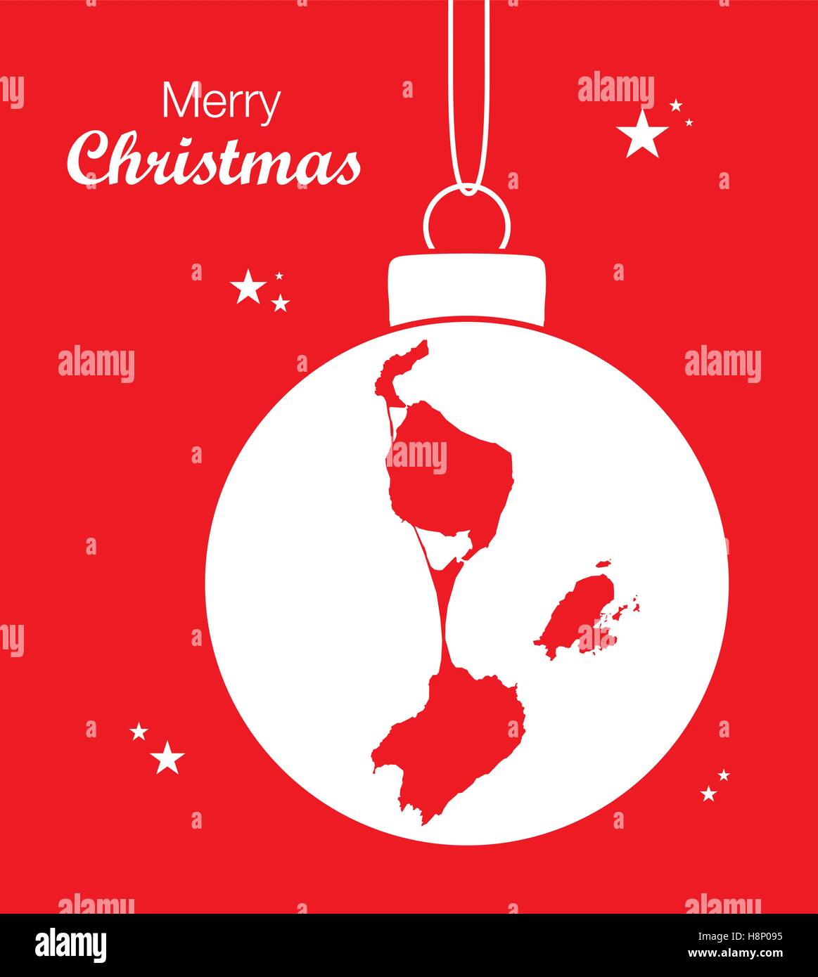 Frohe Weihnachten Abbildung Thema mit Karte von Saint-Pierre und Miquelon Stock Vektor
