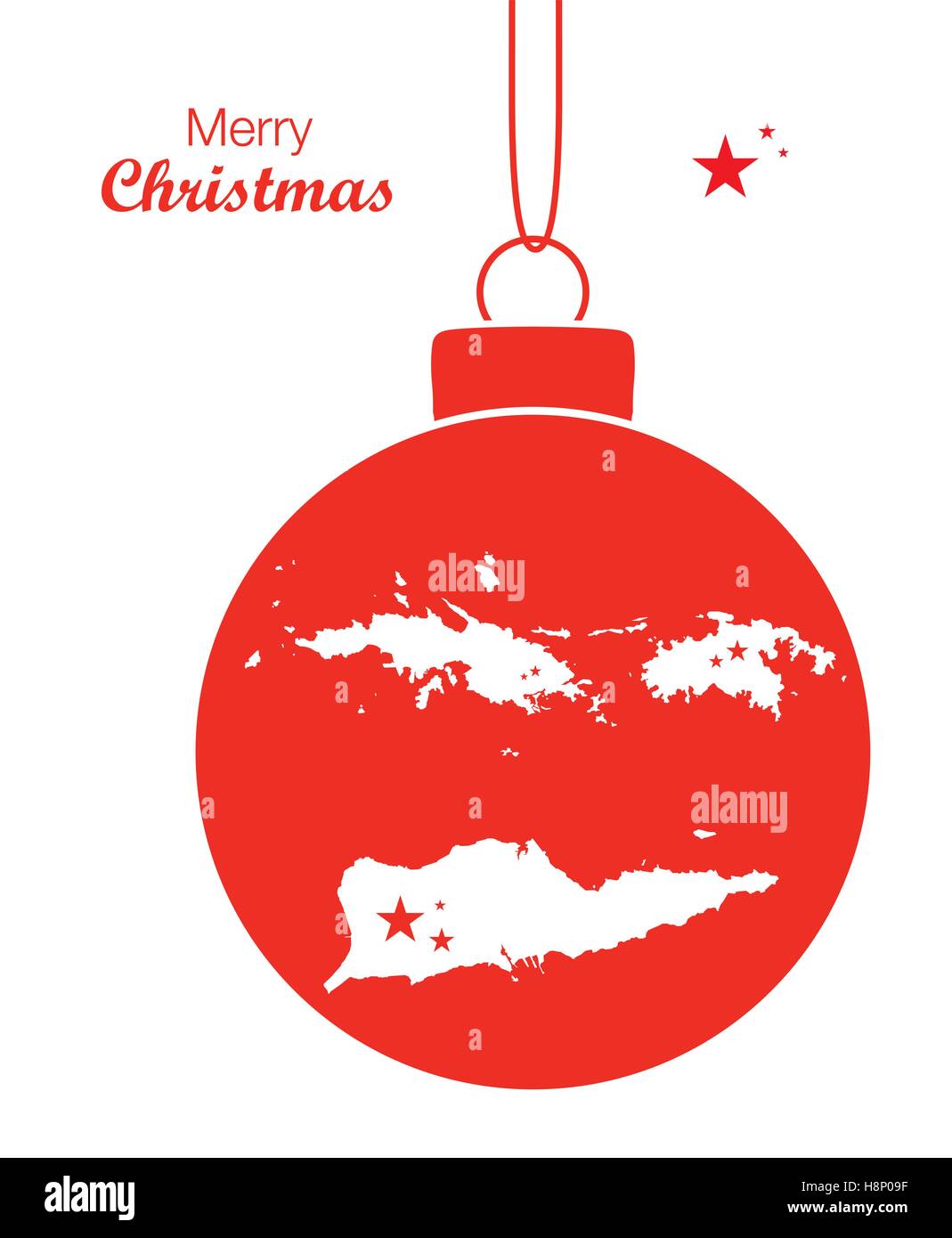 Frohe Weihnachten Abbildung Thema mit Karte der US Virgin Islands Stock Vektor
