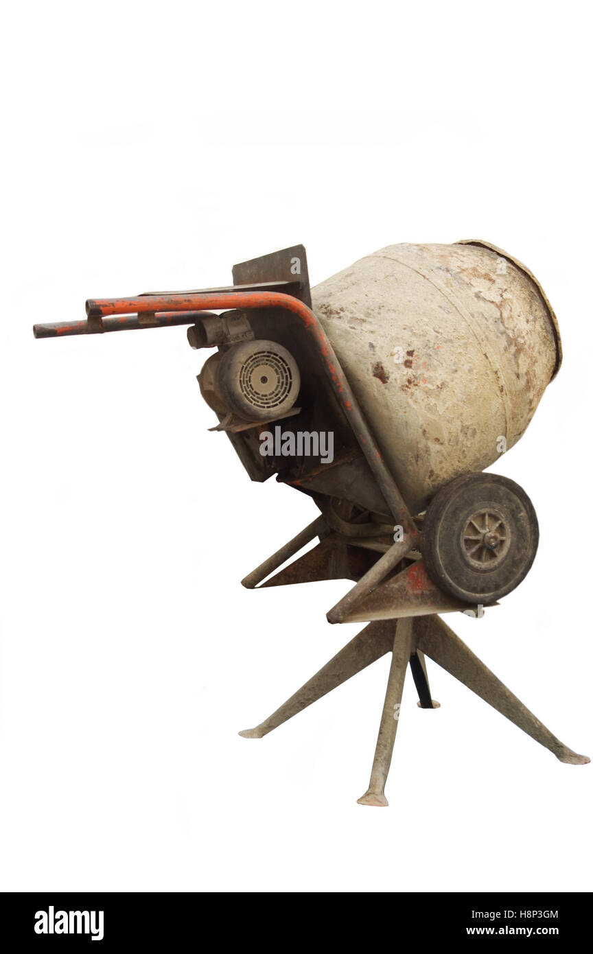 Sehr alten manuellen Cement Mixer Stockfoto