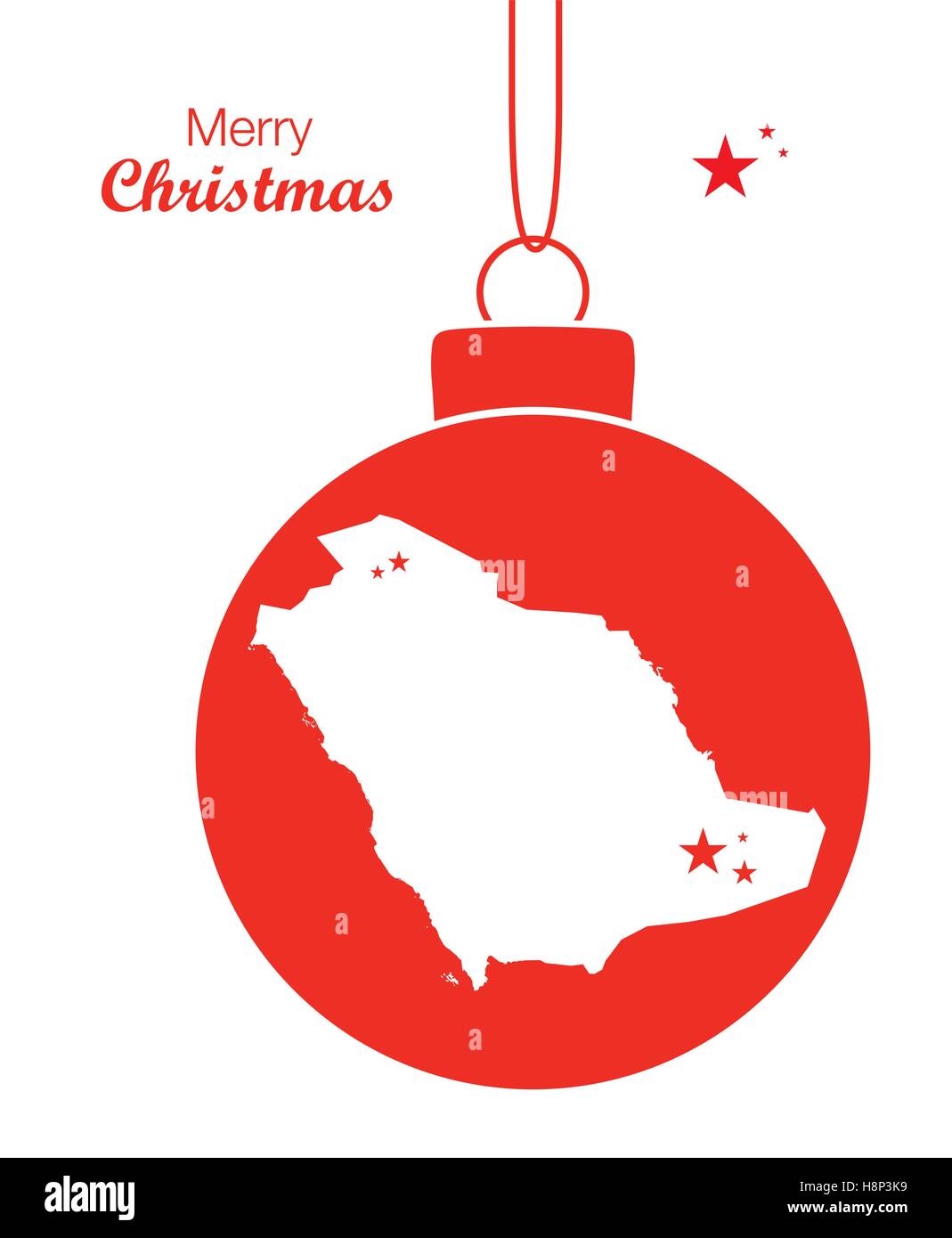Frohe Weihnachten Abbildung Thema mit Karte von SaudiArabien Stock