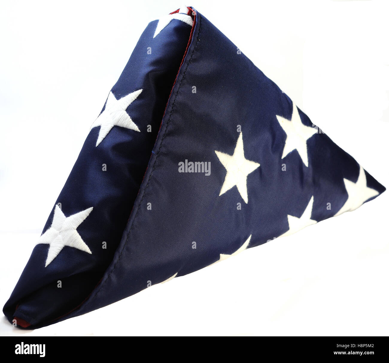 Flagge der Vereinigten Staaten in den traditionellen Dreieck gefaltet. Stockfoto