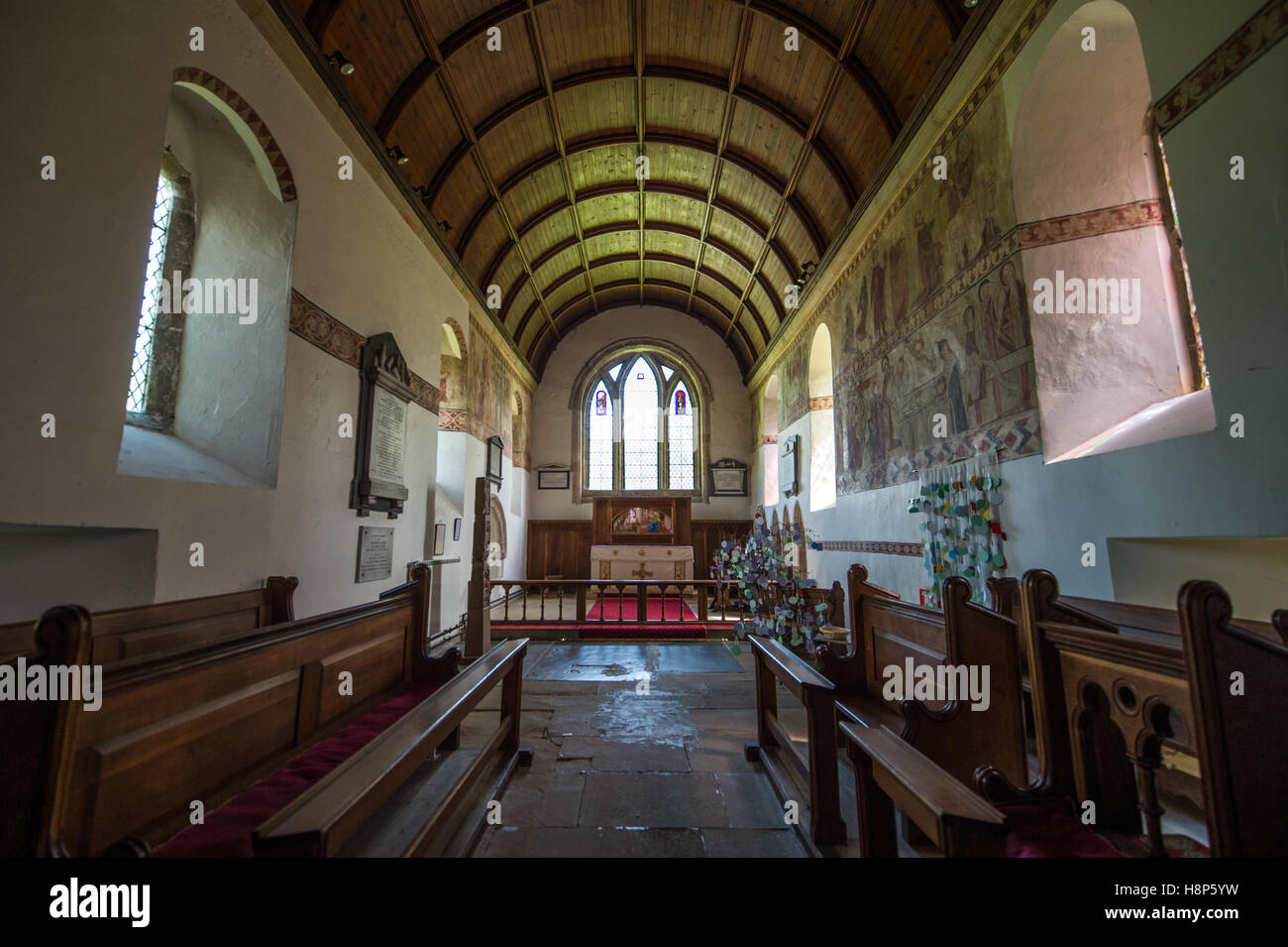 Großbritannien, England, Yorkshire, Richmond - Innenansicht von der Pfarrei Kirche von St. Agatha Easby auf dem Gelände Easby Abbe Stockfoto