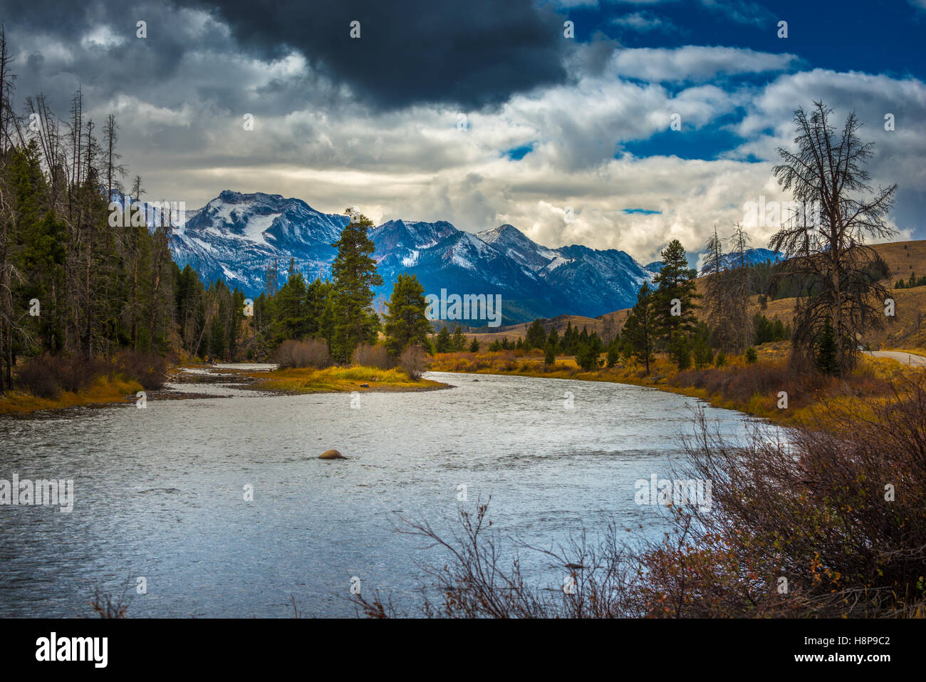 Salmon River niedriger Stanley Idaho Sägezahn Sortiment Stockfoto