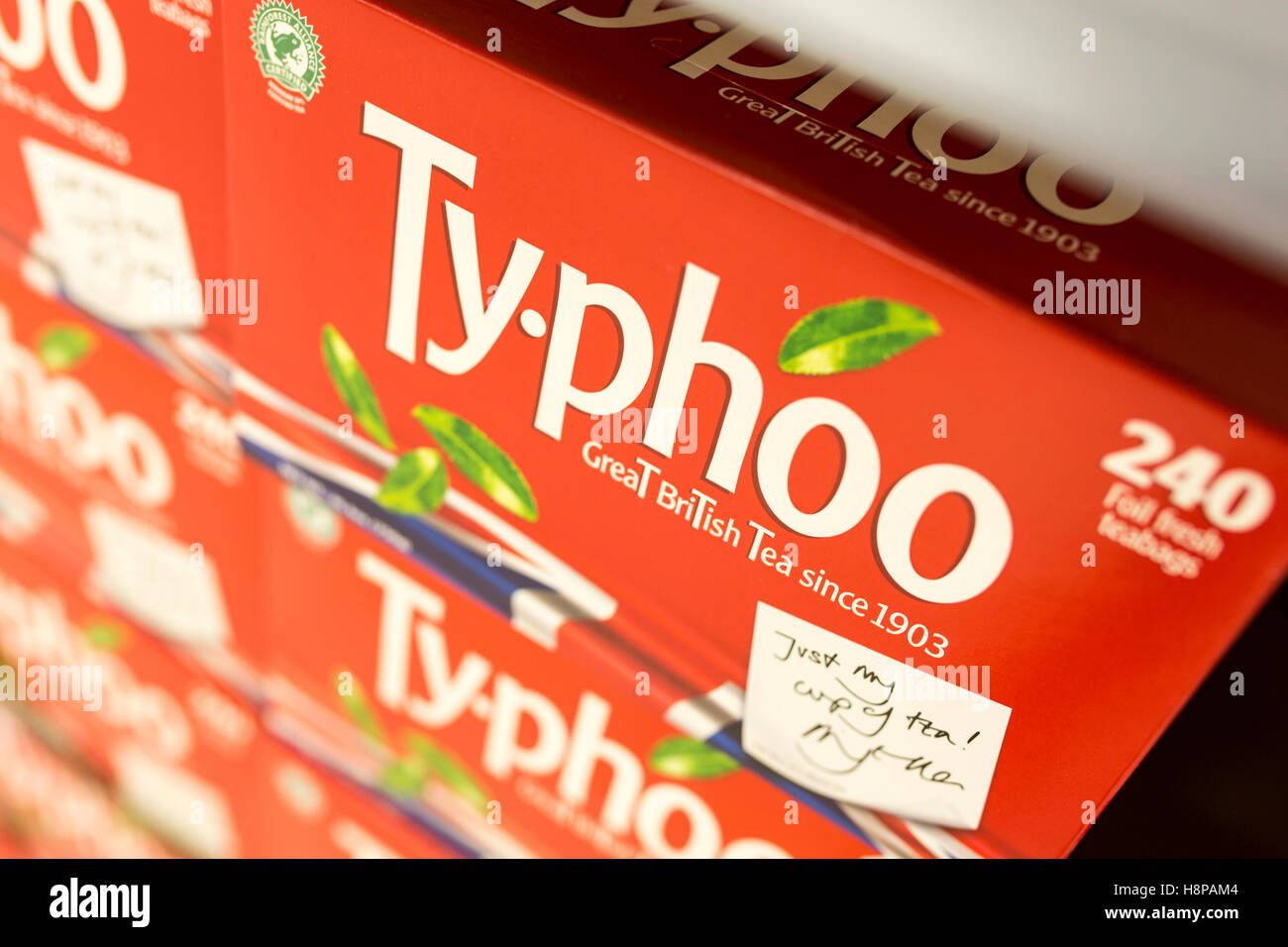 in einem britischen Supermarkt speichern Sie Typhoo Tee Stockfoto