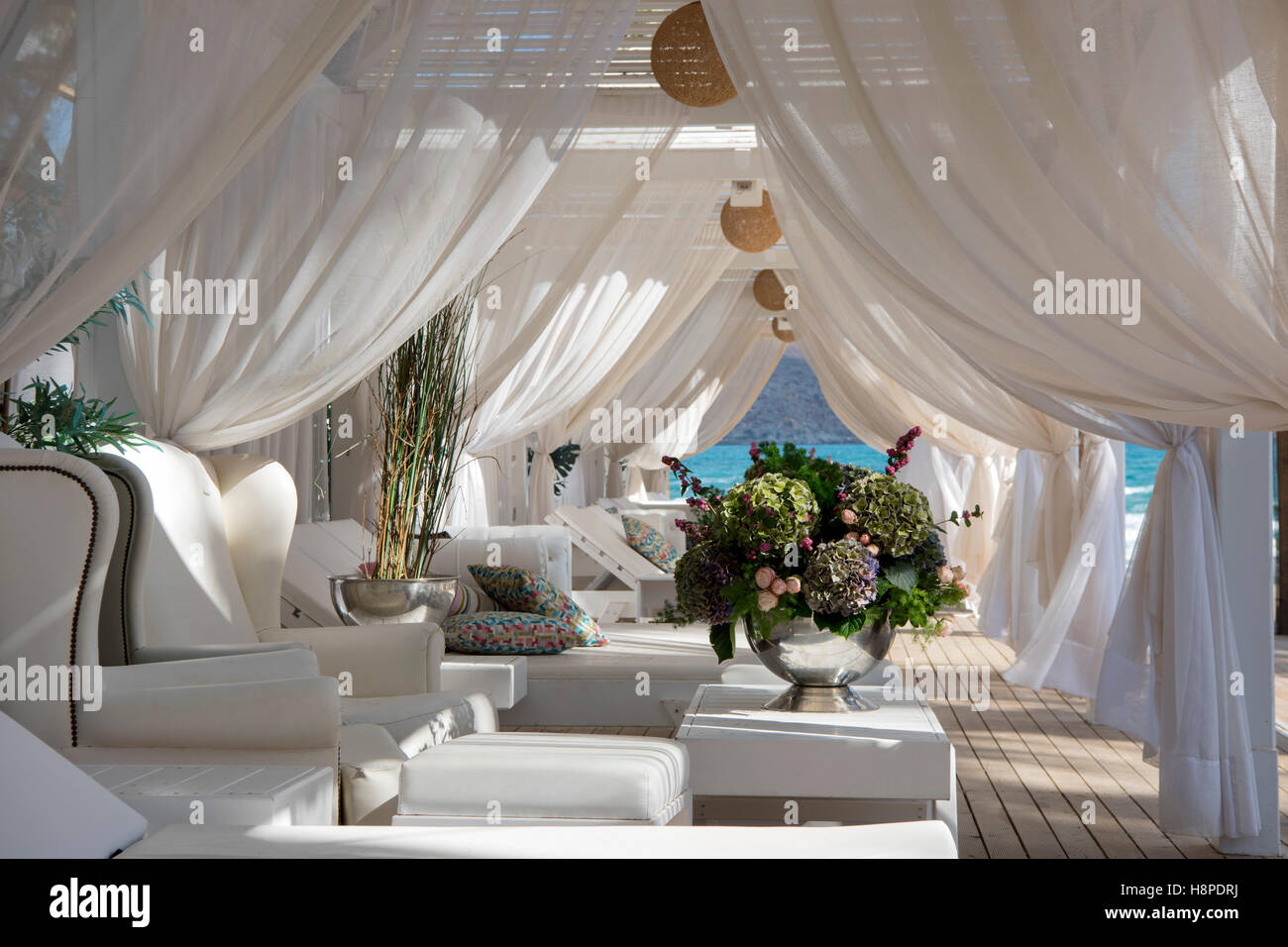 Griechenland, Kreta, Agia Marina Westlich von Chania, Cabana Mare Beach Resort Stockfoto