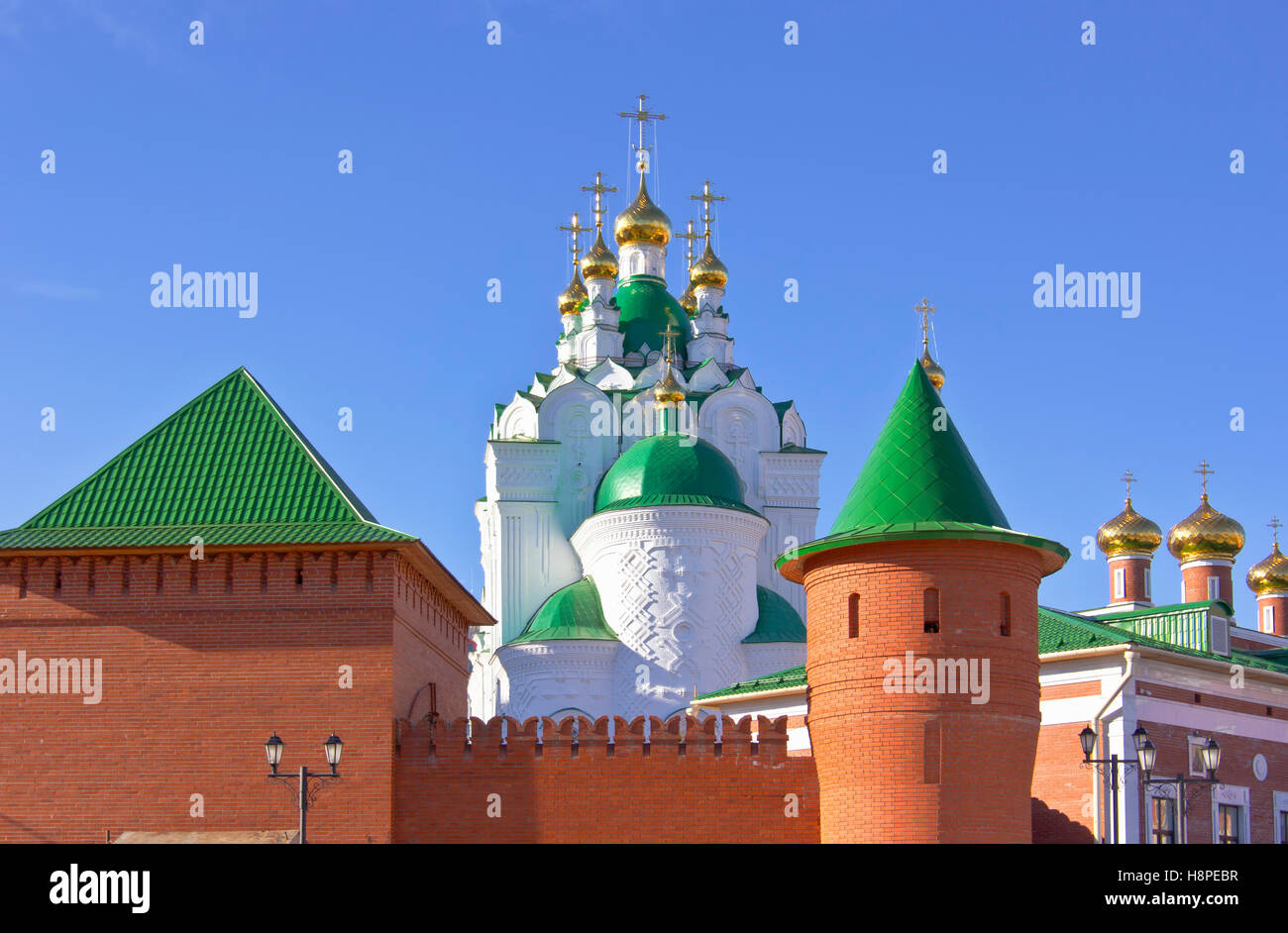 Russisch-orthodoxe Kirchen, Architektur- und Yoshckar-Ola Russland. Stockfoto