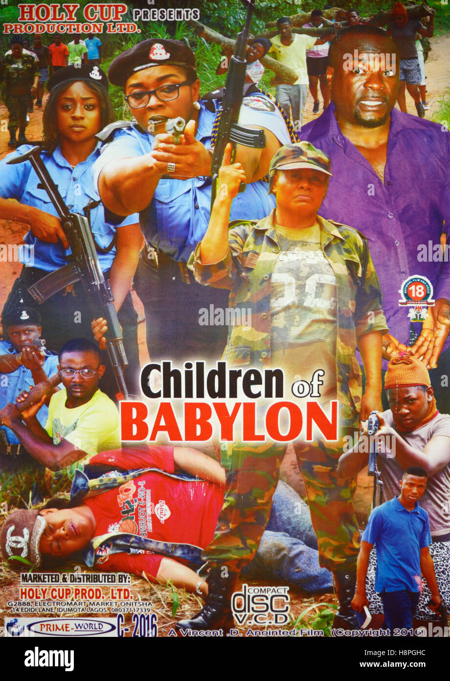 Nigerianische NollywoodFilm oder FilmPlakat. Kinder von Babylon