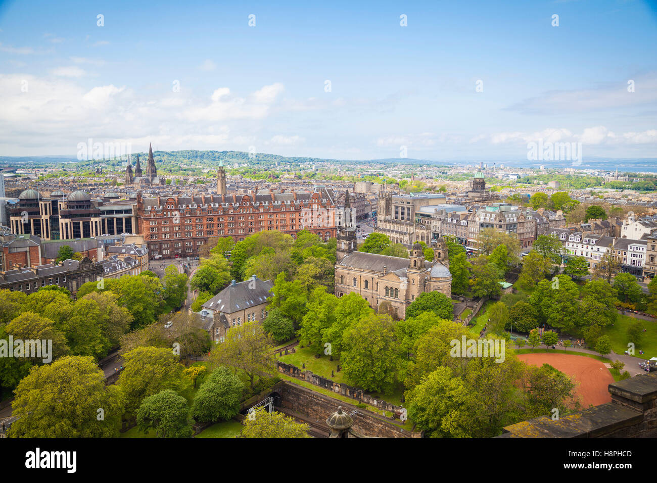 Blick auf Edinburgh von Edinburgh Castle, Schottland Stockfoto