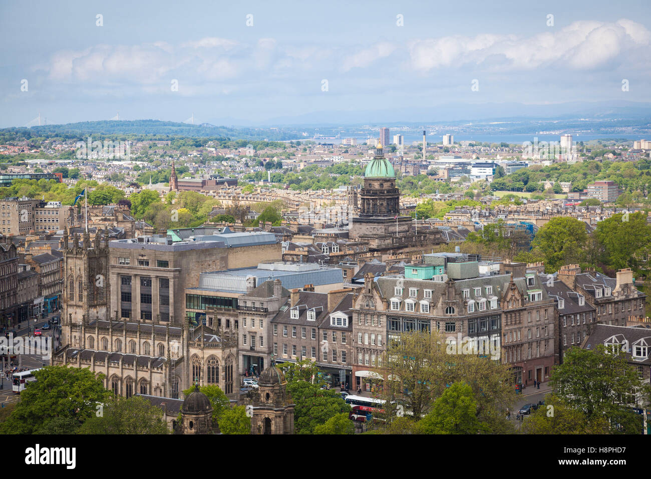 Blick auf Edinburgh von Edinburgh Castle, Schottland Stockfoto