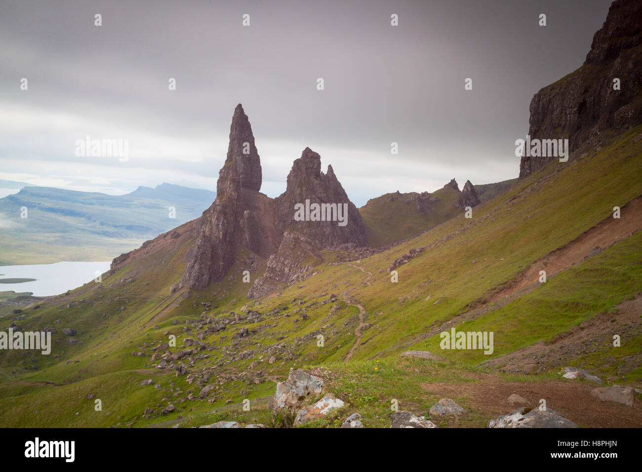 Der Old Man of Storr und andere Pinnaceles, Isle Of Skye, Schottland Stockfoto