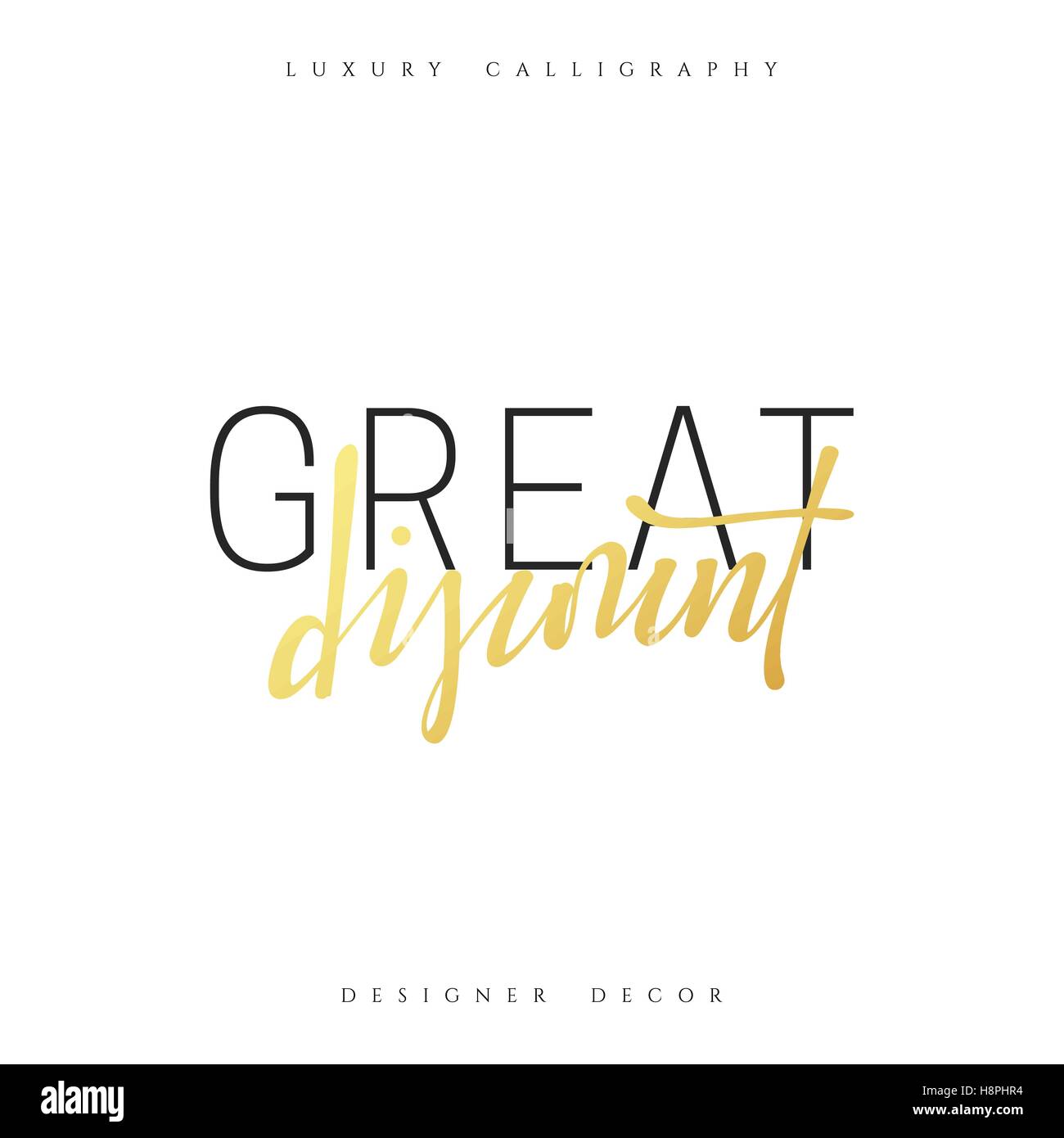 Inschrift großen Rabatt kalligrafischer handgefertigt. Werbe-Poster-Design. Rabatt Sale Banner, Beschriftungen, Drucke, Plakate, Web Stock Vektor