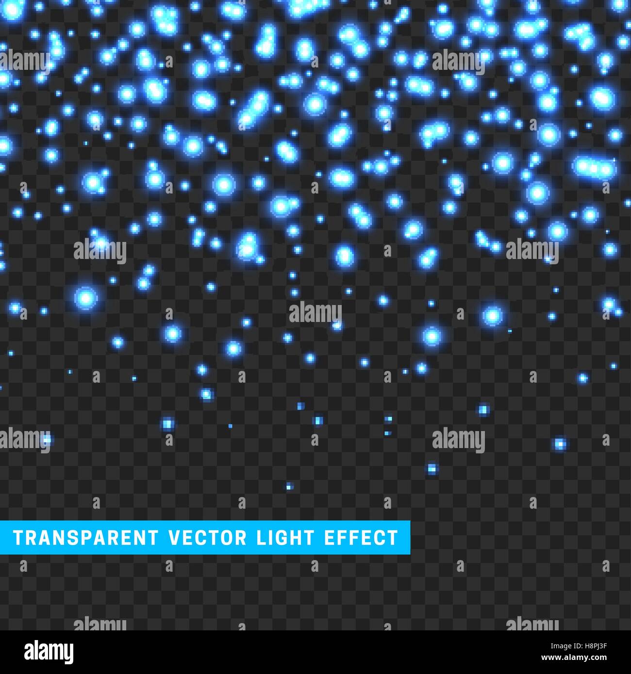 Vektor mit Transparenz Lichteffekt funkeln. Glitzer Hintergrund helle Weihnachtsbeleuchtung. Bunt leuchtende Weihnachtsbeleuchtung. S Stock Vektor