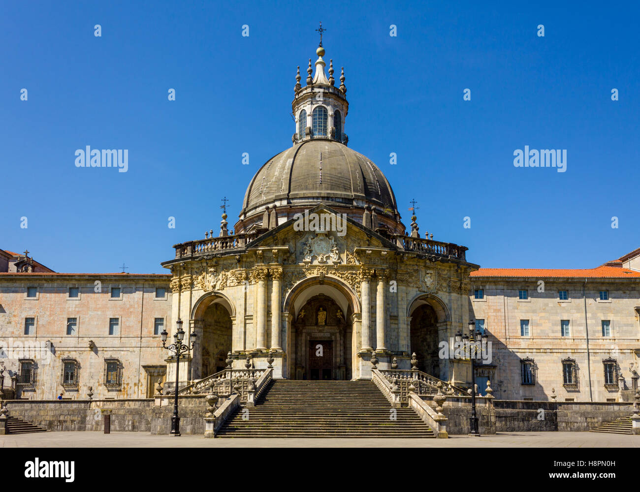 Schrein und Basilika von Loyola, zwischen den Städten des Azpeitia und Azcoitia, Spanien. Stockfoto