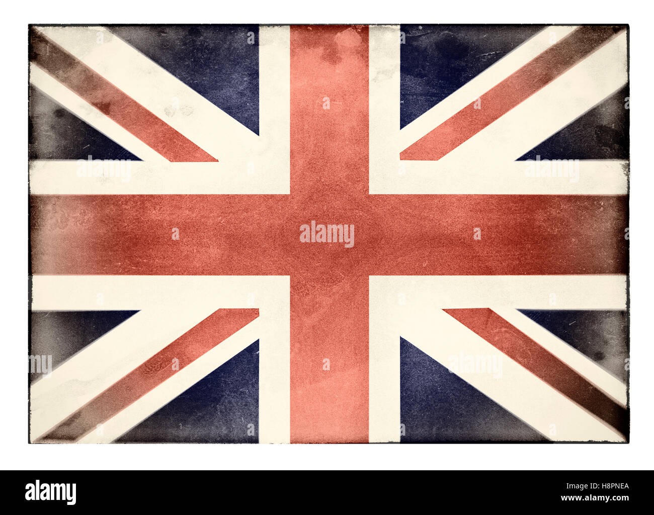 Eine notleidende Union Jack-Flagge Stockfoto