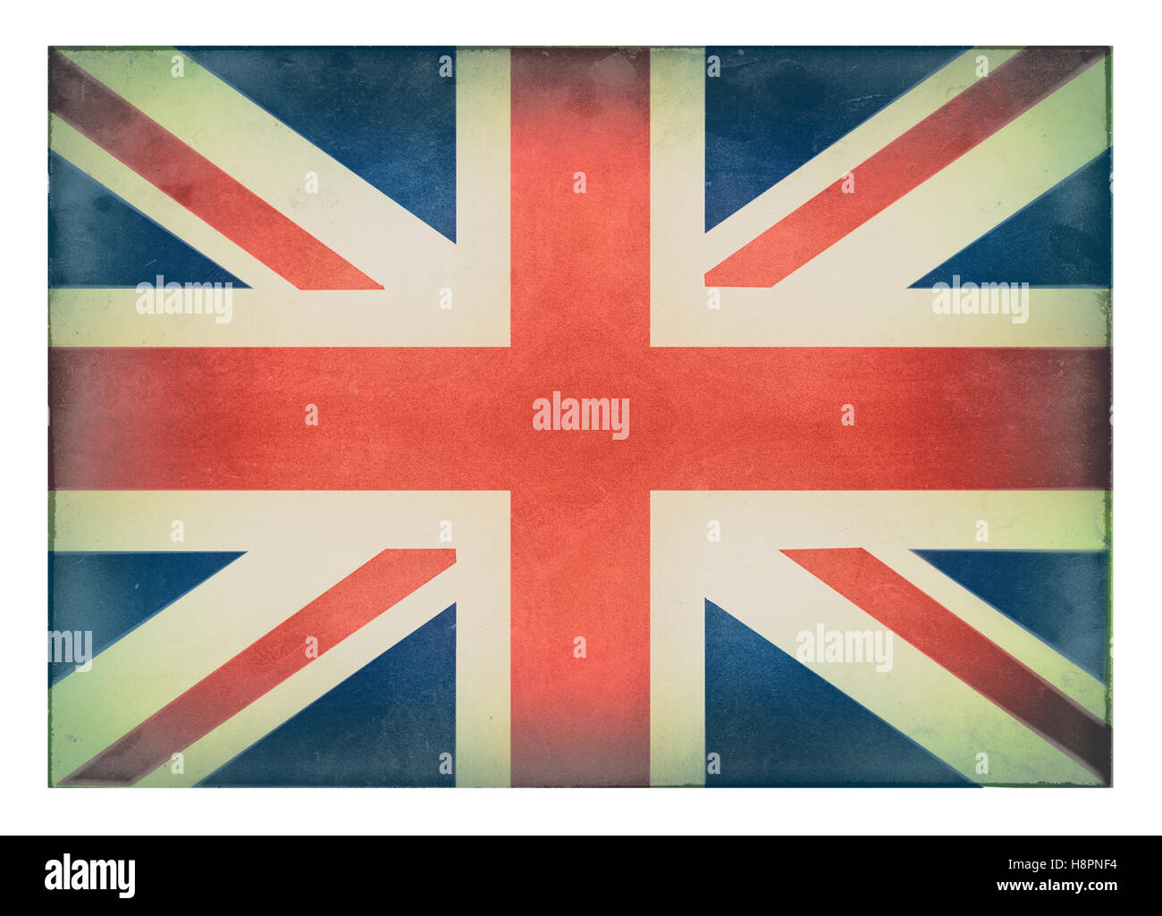 Eine notleidende Union Jack-Flagge Stockfoto
