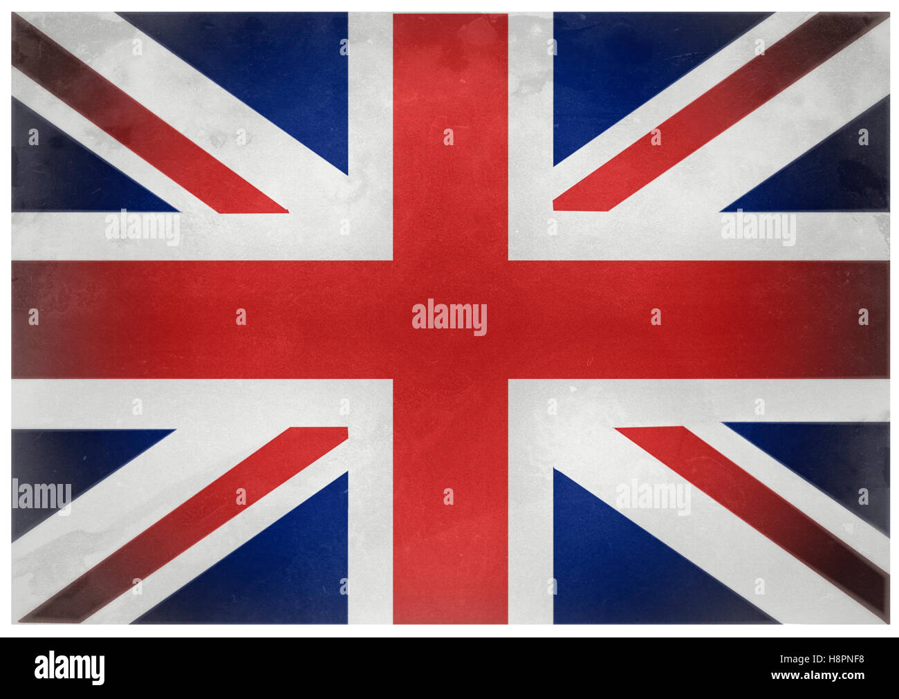 Eine notleidende Union Jack-Flagge Stockfoto