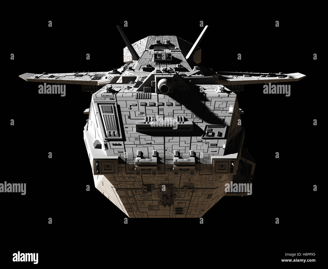 Science Fiction Interplanetarisches Raumschiff - Vorderansicht Stockfoto