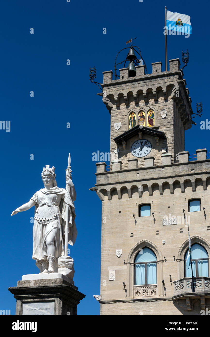 Palazzo Pubblico - der Sitz der Regierung von San Marino. Stockfoto