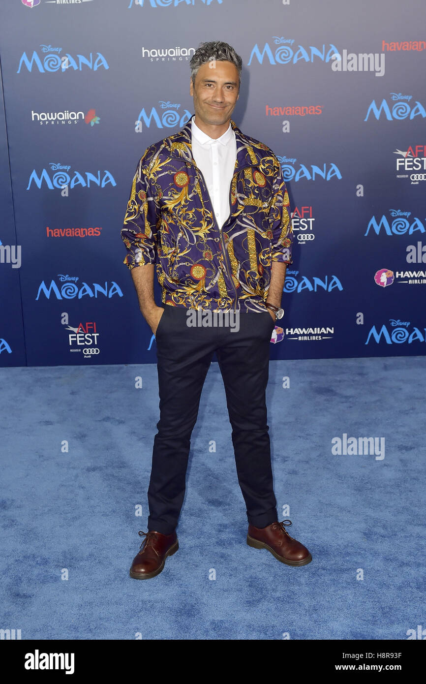 Hollywood, Kalifornien. 14. November 2016. Taika Waititi besucht die Premiere von Disneys "Moana" während der AFI FEST 2016 von Audi im El Capitan Theatre am 14. November 2016 in Hollywood, Kalifornien vorgestellt. | Verwendung Weltweit © Dpa/Alamy Live-Nachrichten Stockfoto