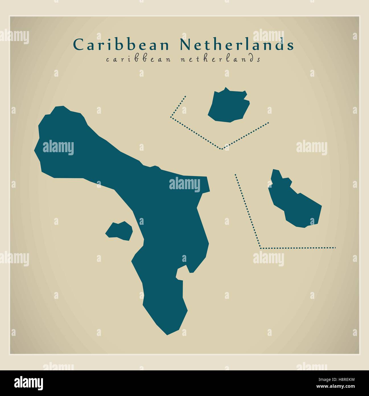 Moderne Karte - Karibische Niederlande Stock Vektor