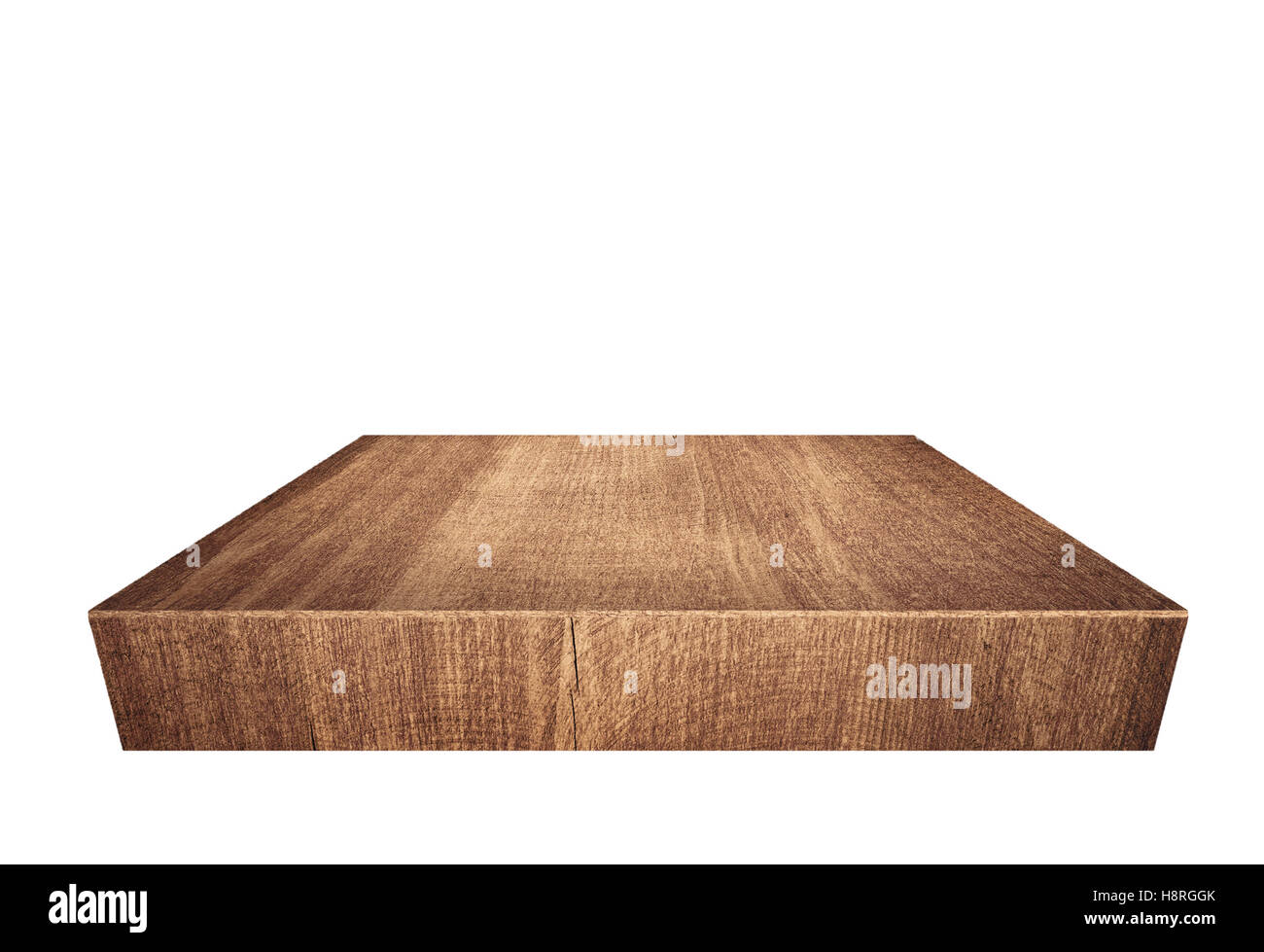 Braunen Holzbrett, Tabletop isoliert auf weißem Hintergrund Stockfoto