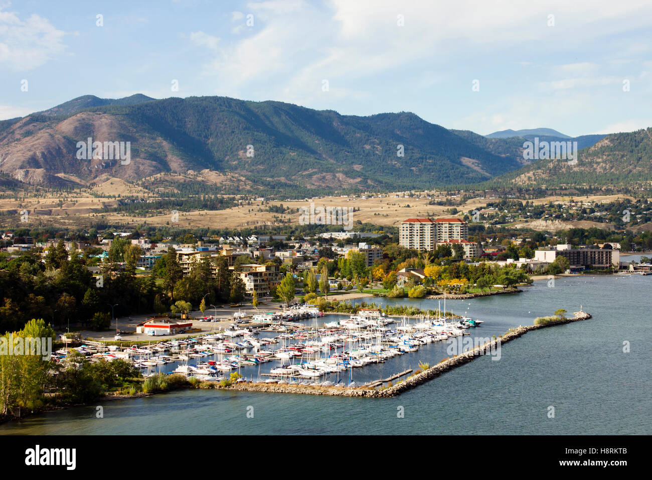 Blick auf Skyline von Penticton liegt im Okanagan Valley, British Columbia, Kanada. Stockfoto