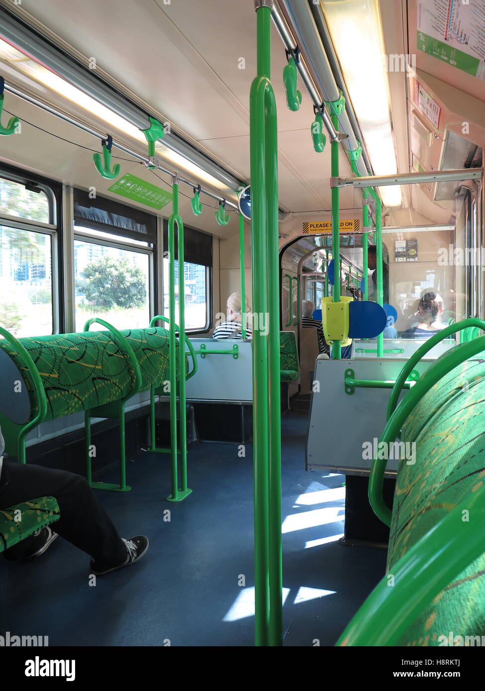 Innenansicht des neuen E-Klasse-Straßenbahnen in Melbourne, Australien Stockfoto