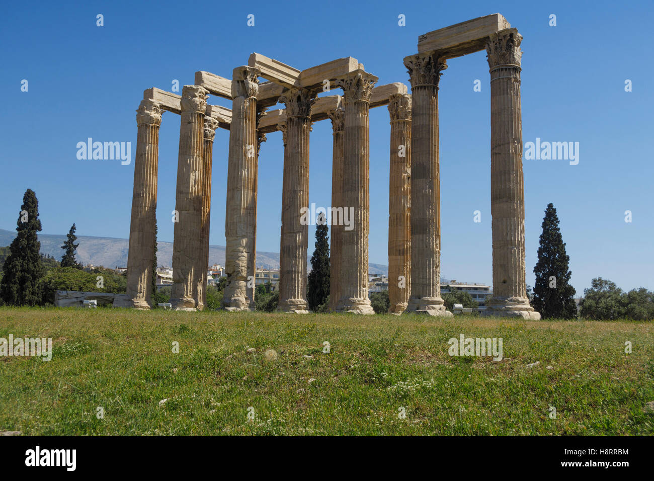Tempel des Olympischen Zeus, Athen, Griechenland Stockfoto