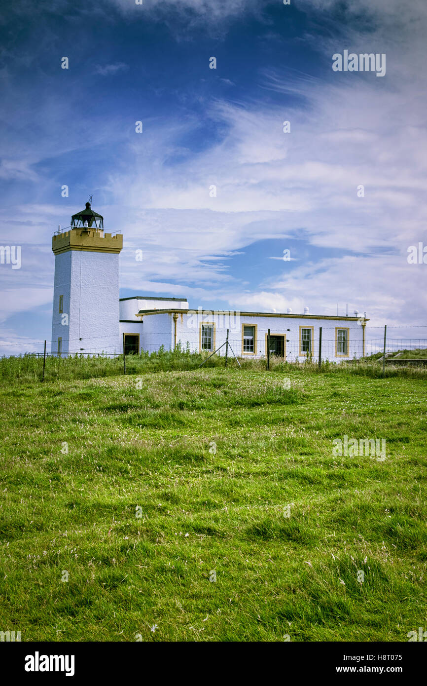 Duncansby Head Leuchtturm in Schottland, der Nord-östlichste Punkt der britischen Insel Stockfoto