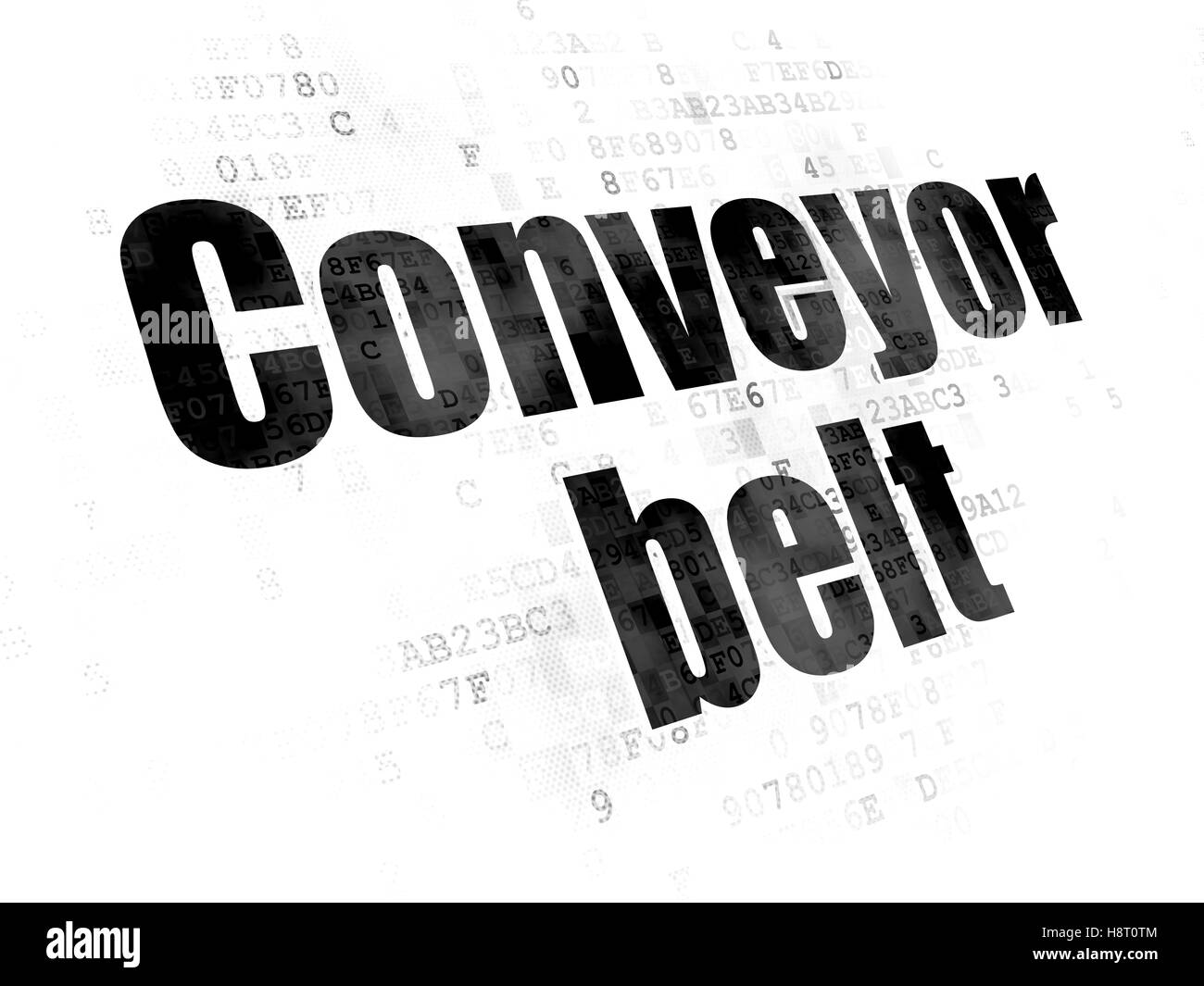 Manufacuring Konzept: Förderband auf Digital-Hintergrund Stockfoto