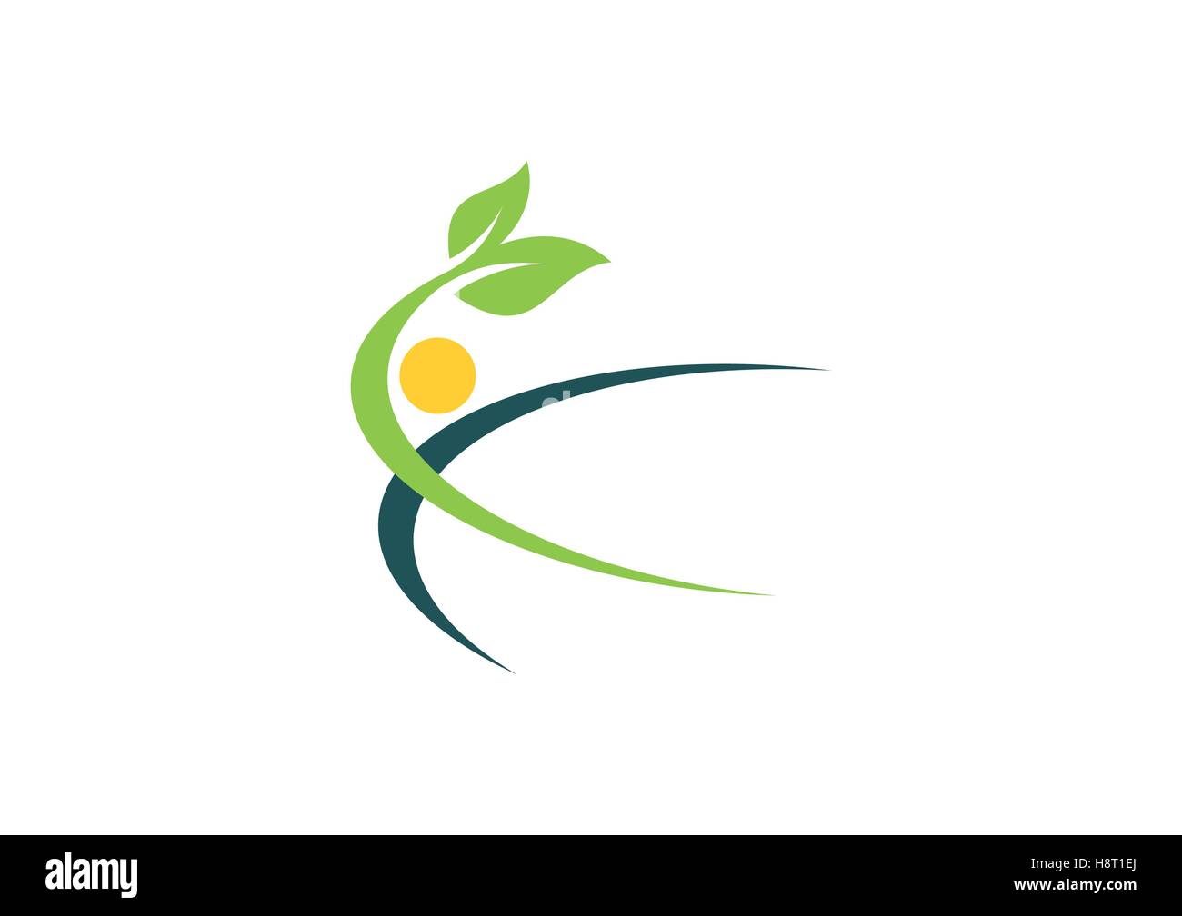 Menschen Wellness Logo, Menschen Gesundheit Logo, natürlichen pflanzlichen Ökologie Konzept Symbol Symbol Vektor-design Stock Vektor