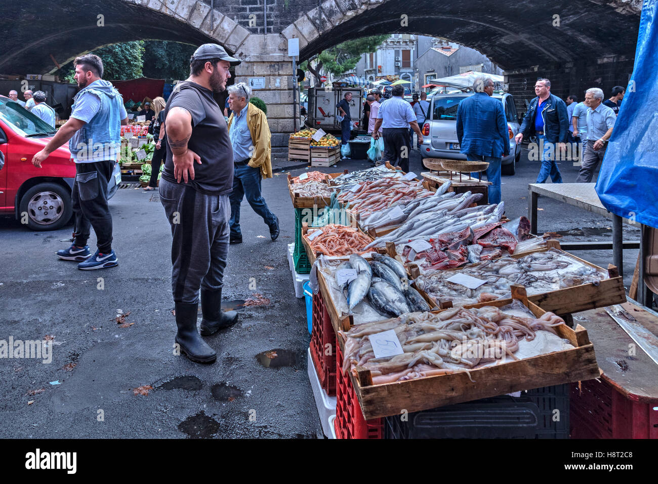 La Pescheria, Fischmarkt, Catania, Sizilien, Italien Stockfoto