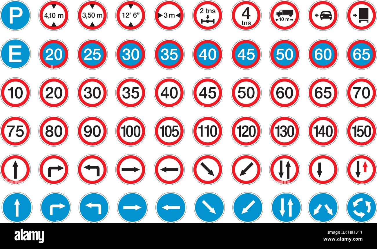 Verkehrsschilder im Vektor-Format Pack 2 Stock Vektor