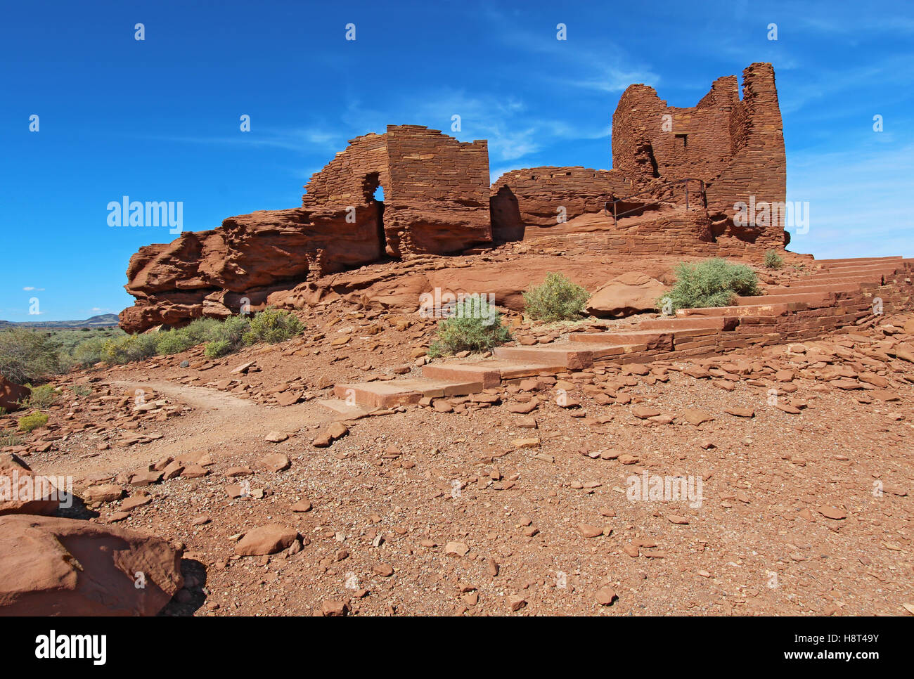 Ruinen von Wukoki Pueblo in Wupatki National Monument nördlich von Flagstaff, Arizona Stockfoto