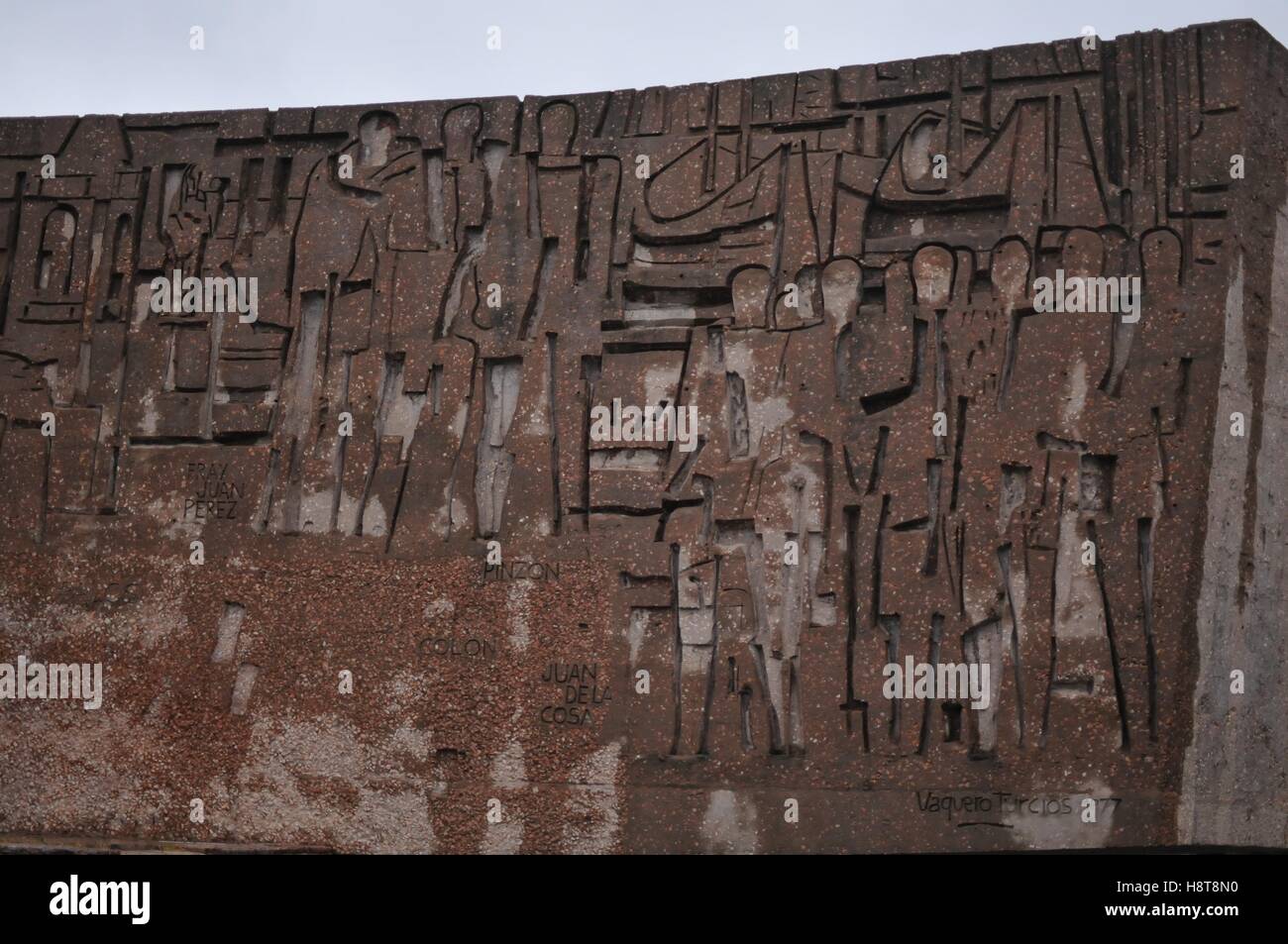 Denkmal für die Entdeckung Amerikas. Gärten der Entdeckung auf der Plaza de Colon. Madrid Stockfoto