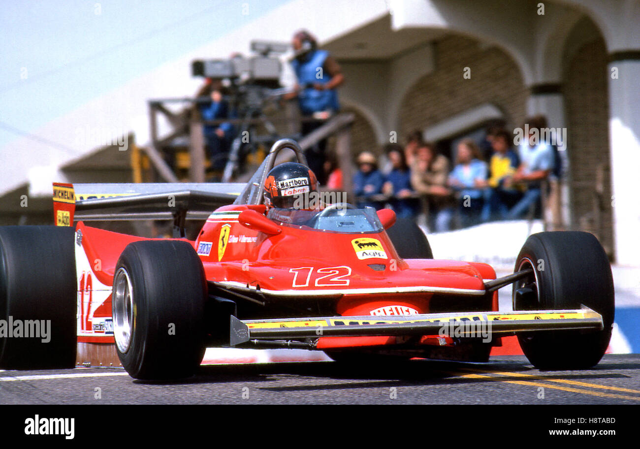 1979 LONG BEACH VILLENEUVE FERRARI T4 AKTION Stockfoto