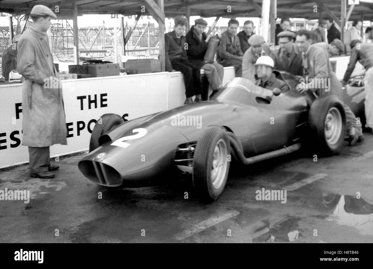 1959-GOODWOOD SCHELL BRM TYP 25 GRUBEN 3 Stockfoto