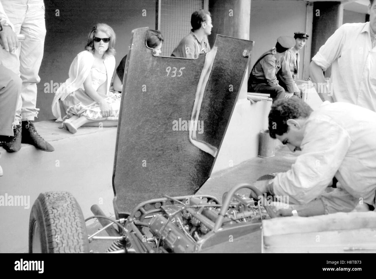 1961 ITALIENISCHEN GP CED SELZER TEAM LOTUS GRUBEN MOTOR FAHRGESTELL-NUMMER Stockfoto