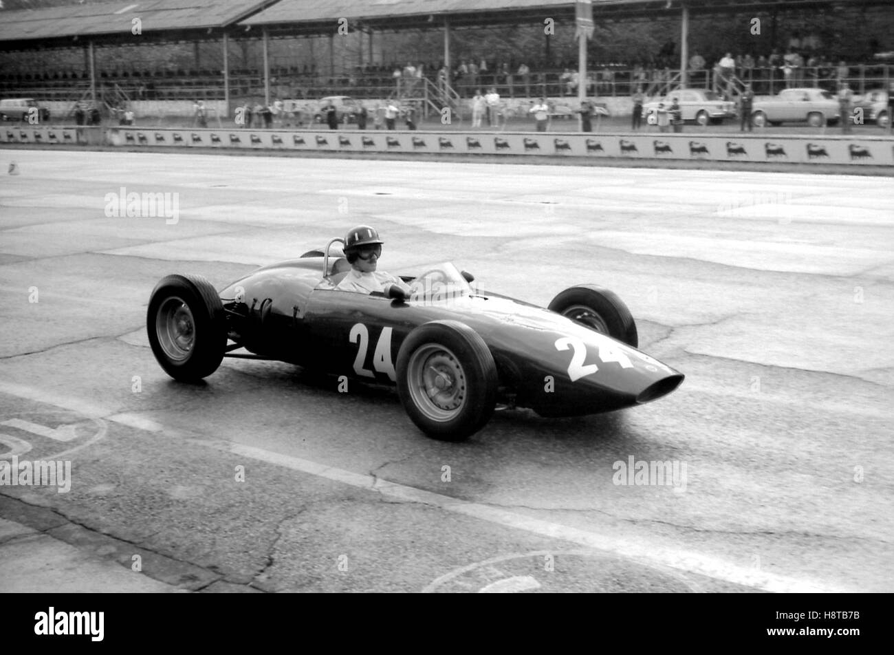 1961 ITALIENISCHEN GP GRAHAM HILL BRM HÖHEPUNKT P57 Stockfoto