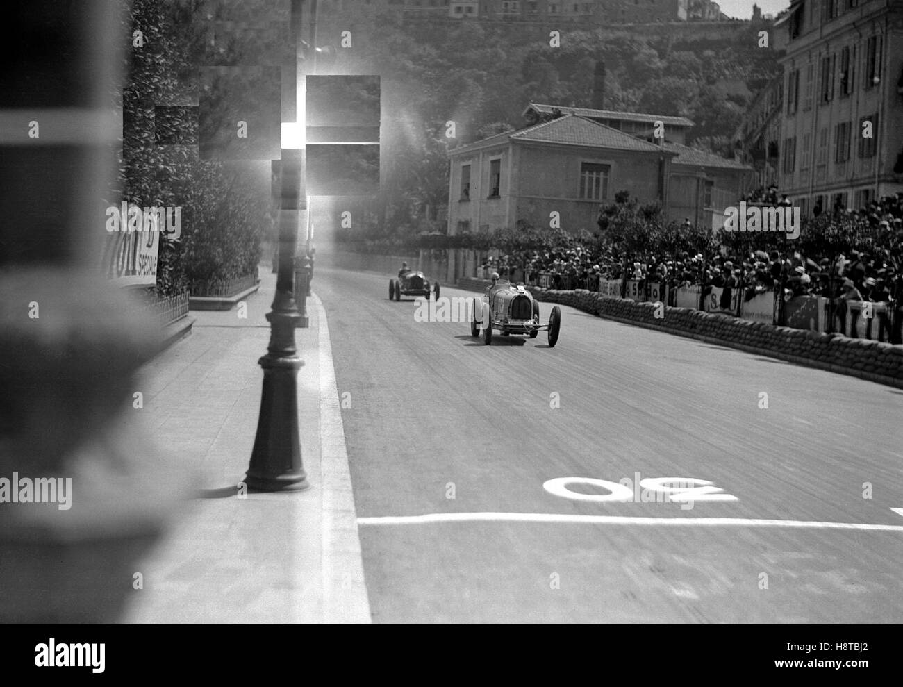 MONACO GP BUGATTI FÜHRT ALFA ROMEO Stockfoto