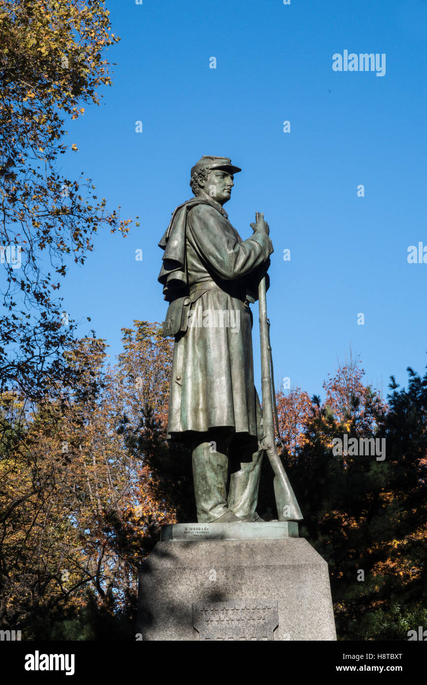 7. Regiments Memorial, Anschluß-Armee, Bürgerkrieg.  Central Park, New York Stockfoto