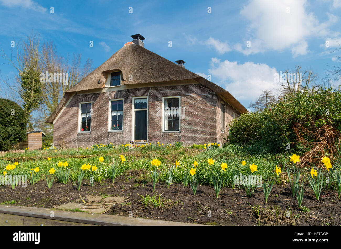typische holländische Landhaus in Giethoorn, Niederlande Stockfoto