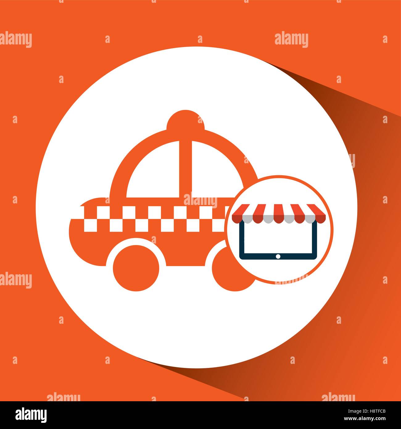 e-Commerce virtuelle Taxi Service Symbol Vektor Illustration Eps 10 Stock Vektor