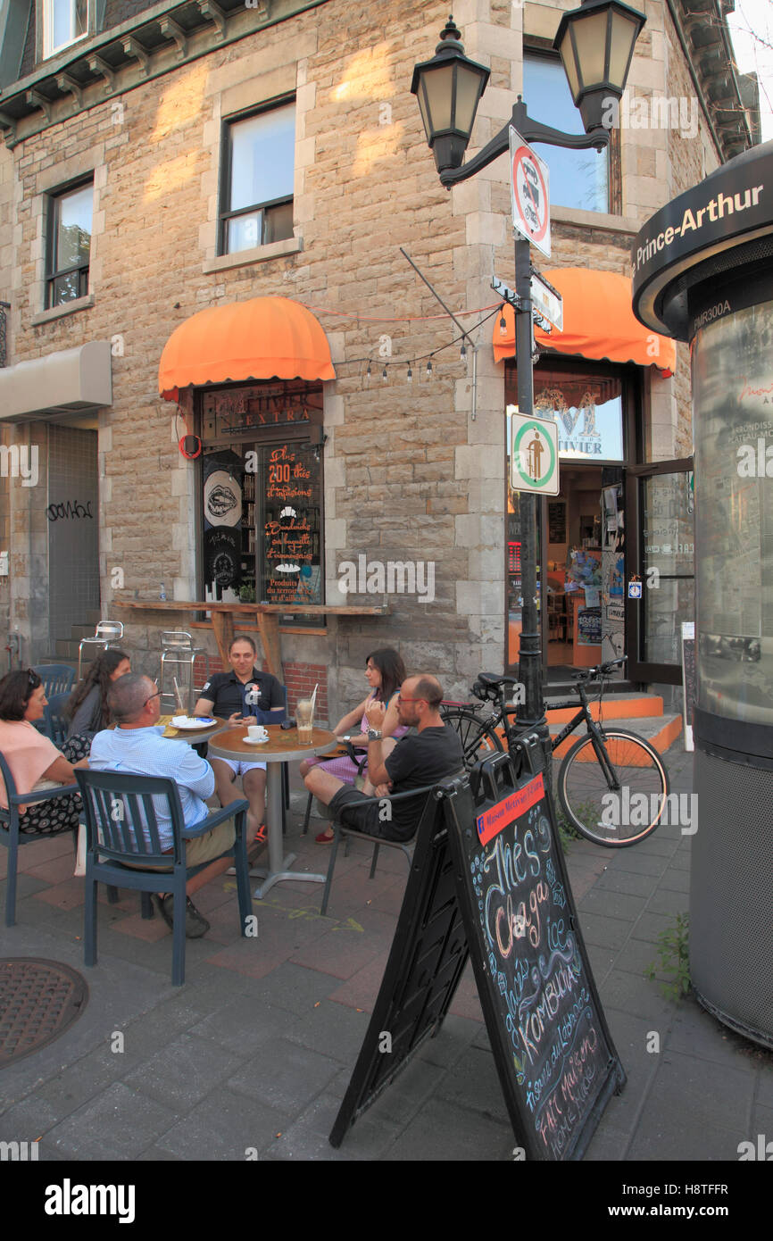 Kanada, Quebec, Montreal, Prinz Arthur Street, Café, Menschen, Stockfoto