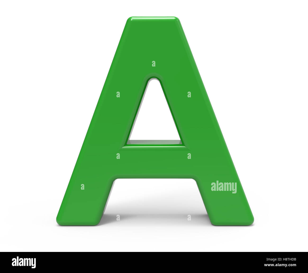 3D Rendering grünen Brief einen isolierten weißen Hintergrund Stockfoto