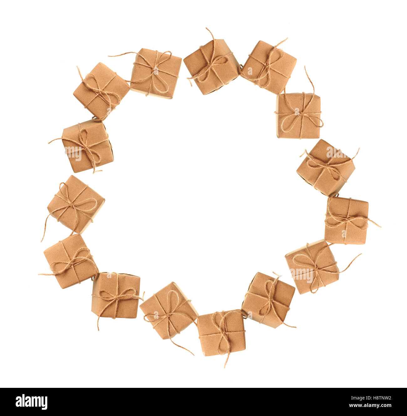 Weihnachten-Frame von Geschenk-Boxen mit Platz für text Stockfoto