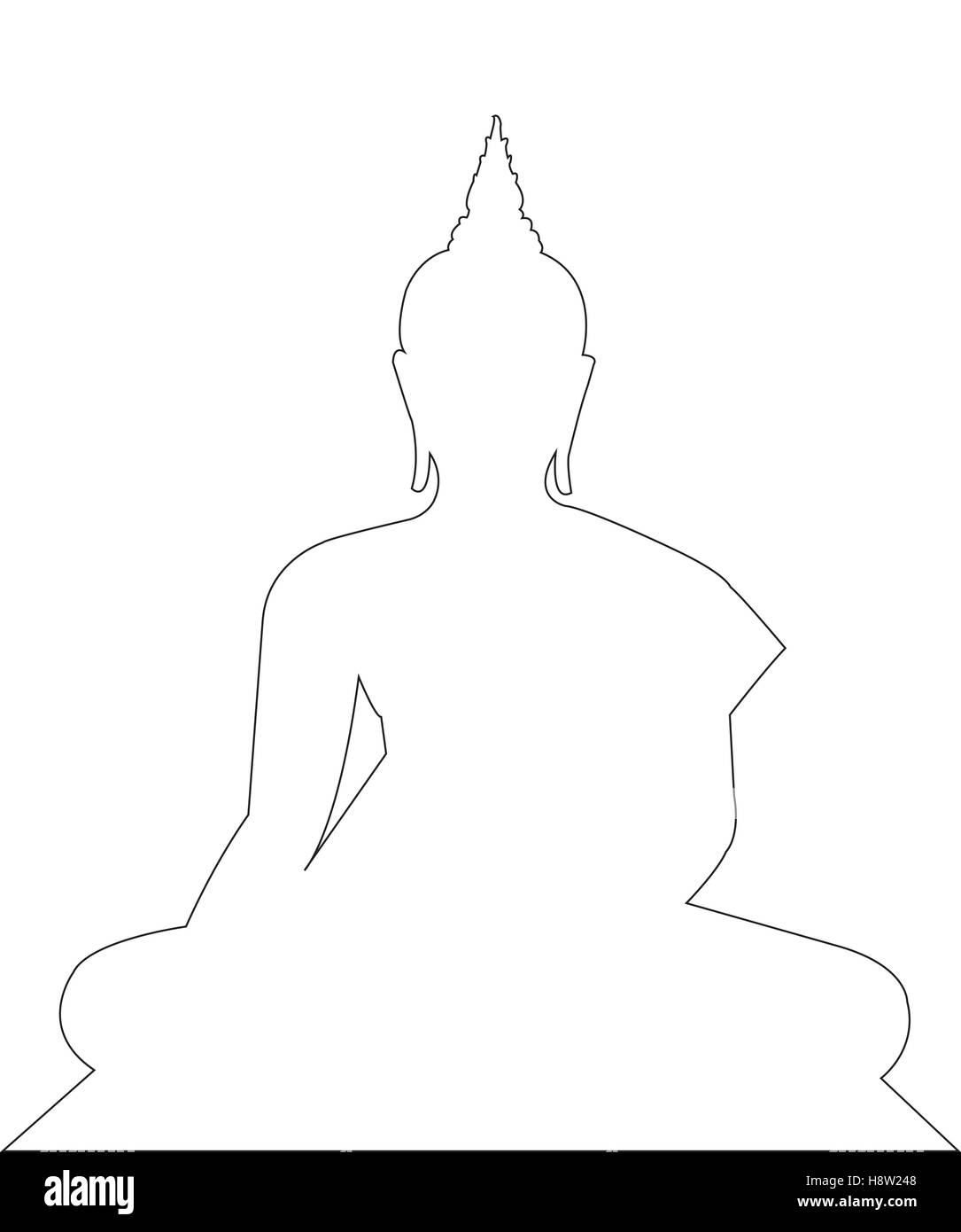 Buddha-Weg auf dem weißen Hintergrund Stock Vektor