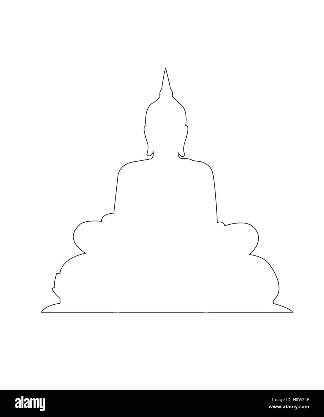 Buddha-Weg auf dem weißen Hintergrund Stock Vektor