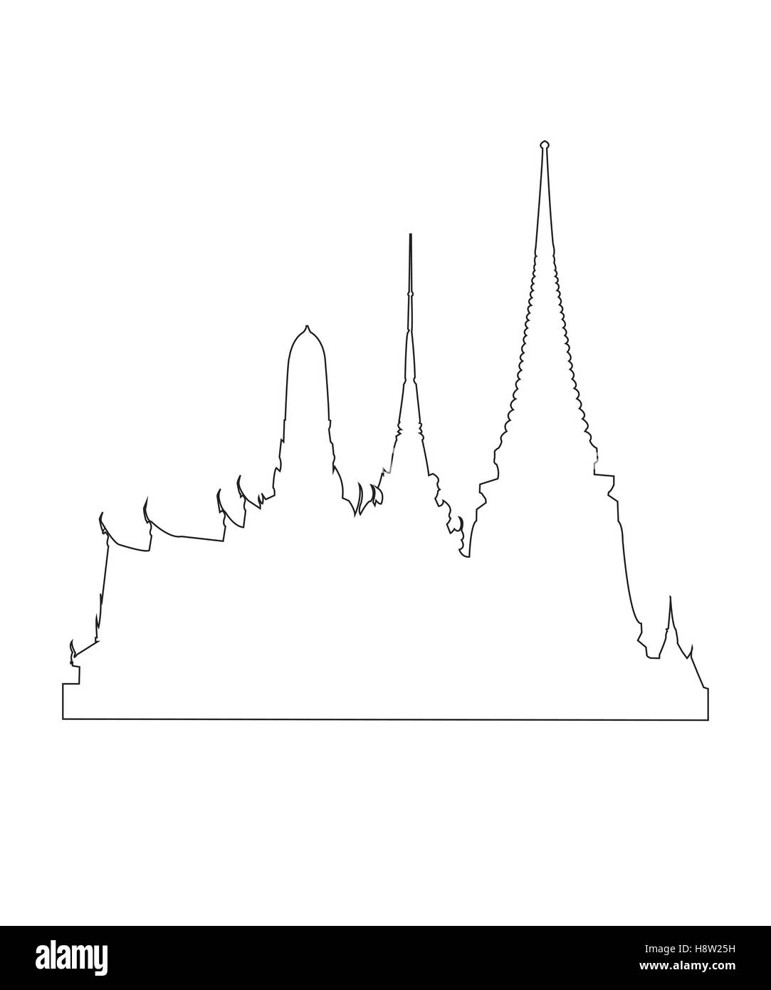 Thai Tempel-Pfad auf dem weißen Hintergrund Stock Vektor