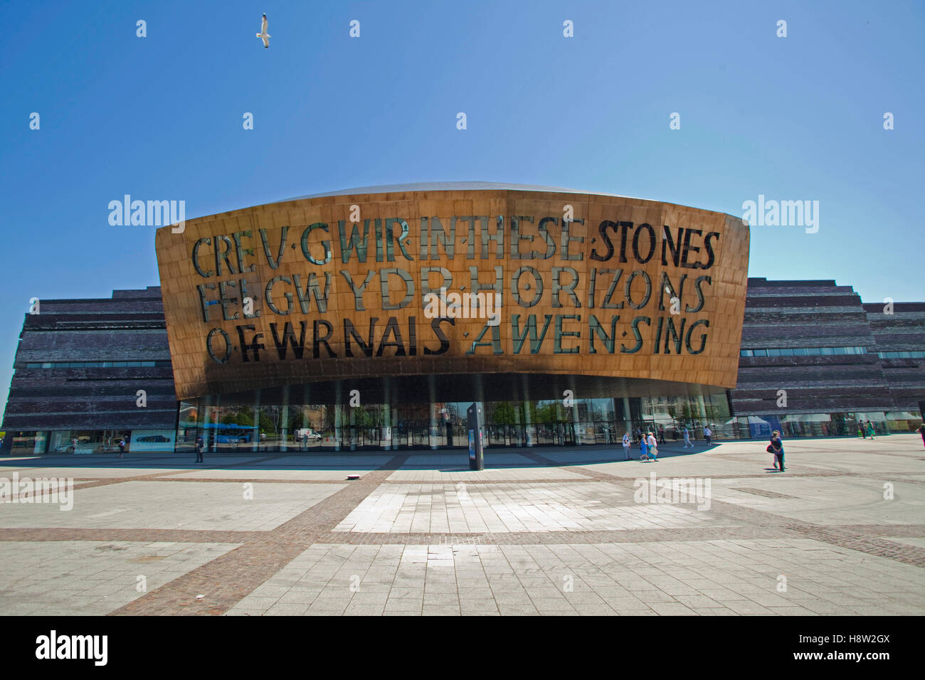 Canolfan Mileniwm Cymru, Wales Millennium Centre, Bucht von Cardiff, Wales, Vereinigtes Königreich, Europa Stockfoto